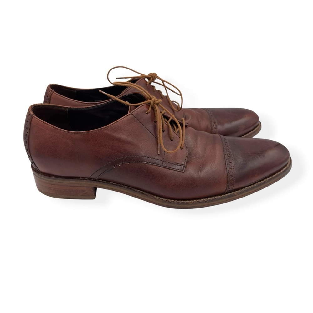 Cole Haan Men's Jefferson Oxford Size 13M Brown Leather Cap Toe Dress Shoes